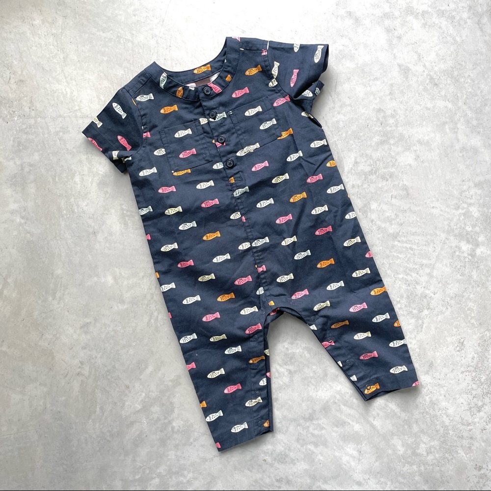 Tea Collection Cotton Jumpsuit Fish 9-12 Months